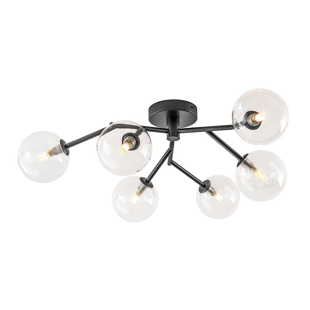 Norduva Funky Branch Style Glass Semi Flush Mount Ceiling Light
