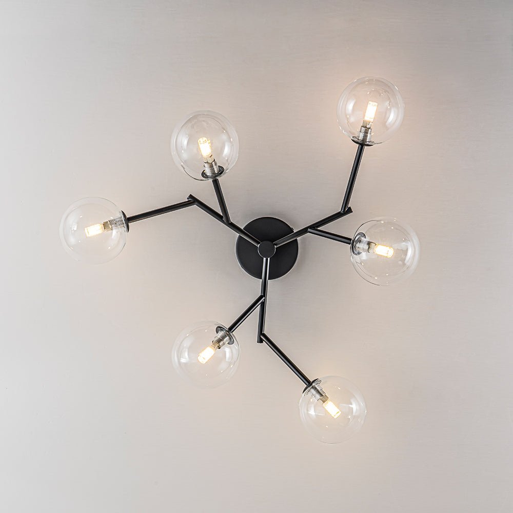 Norduva Funky Branch Style Glass Semi Flush Mount Ceiling Light