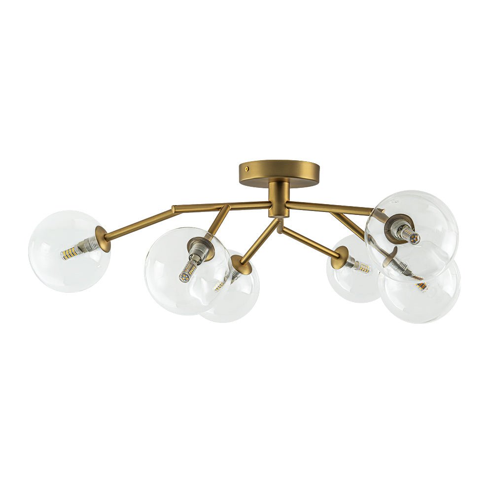 Norduva Funky Branch Style Glass Semi Flush Mount Ceiling Light