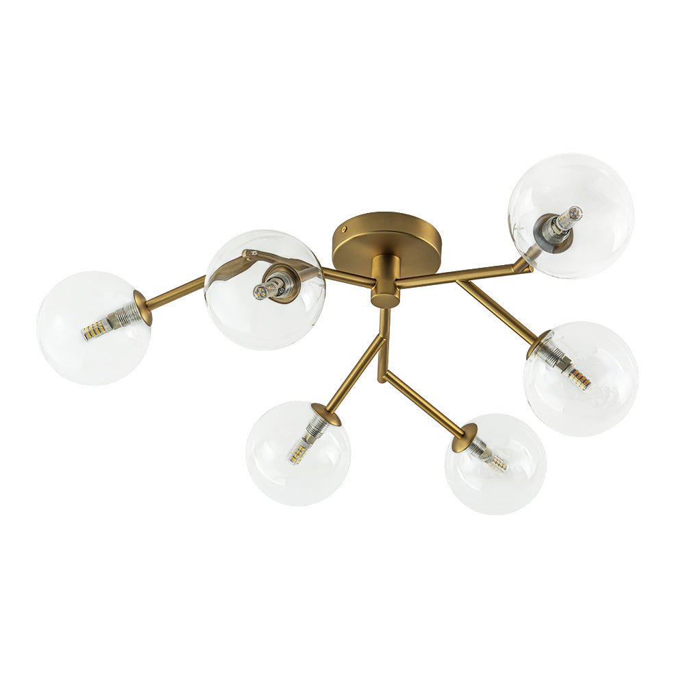 Norduva Funky Branch Style Glass Semi Flush Mount Ceiling Light