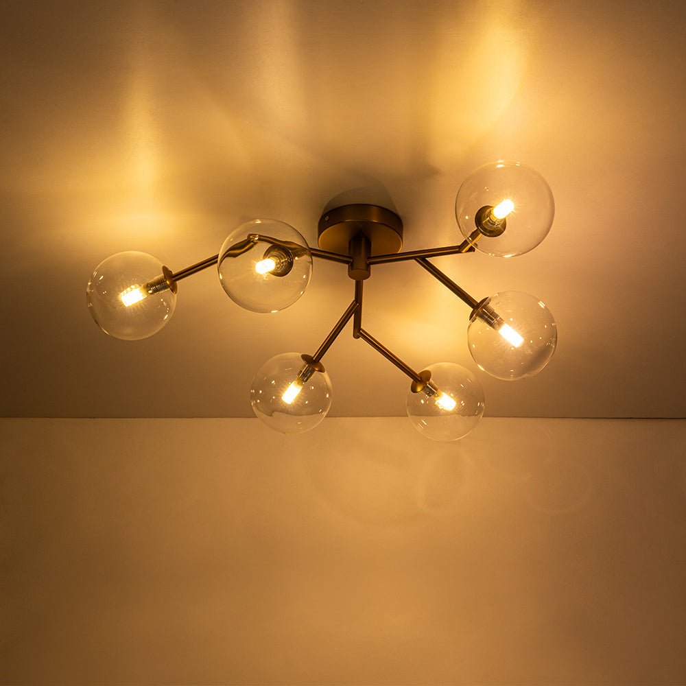 Norduva Funky Branch Style Glass Semi Flush Mount Ceiling Light