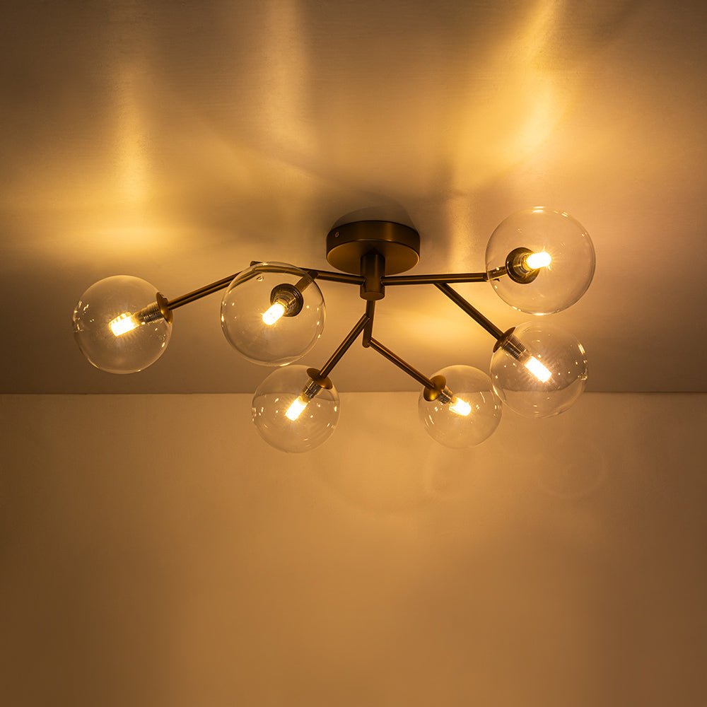 Norduva Funky Branch Style Glass Semi Flush Mount Ceiling Light