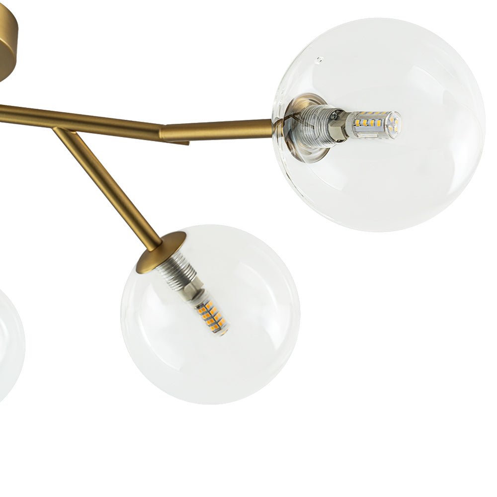 Norduva Funky Branch Style Glass Semi Flush Mount Ceiling Light