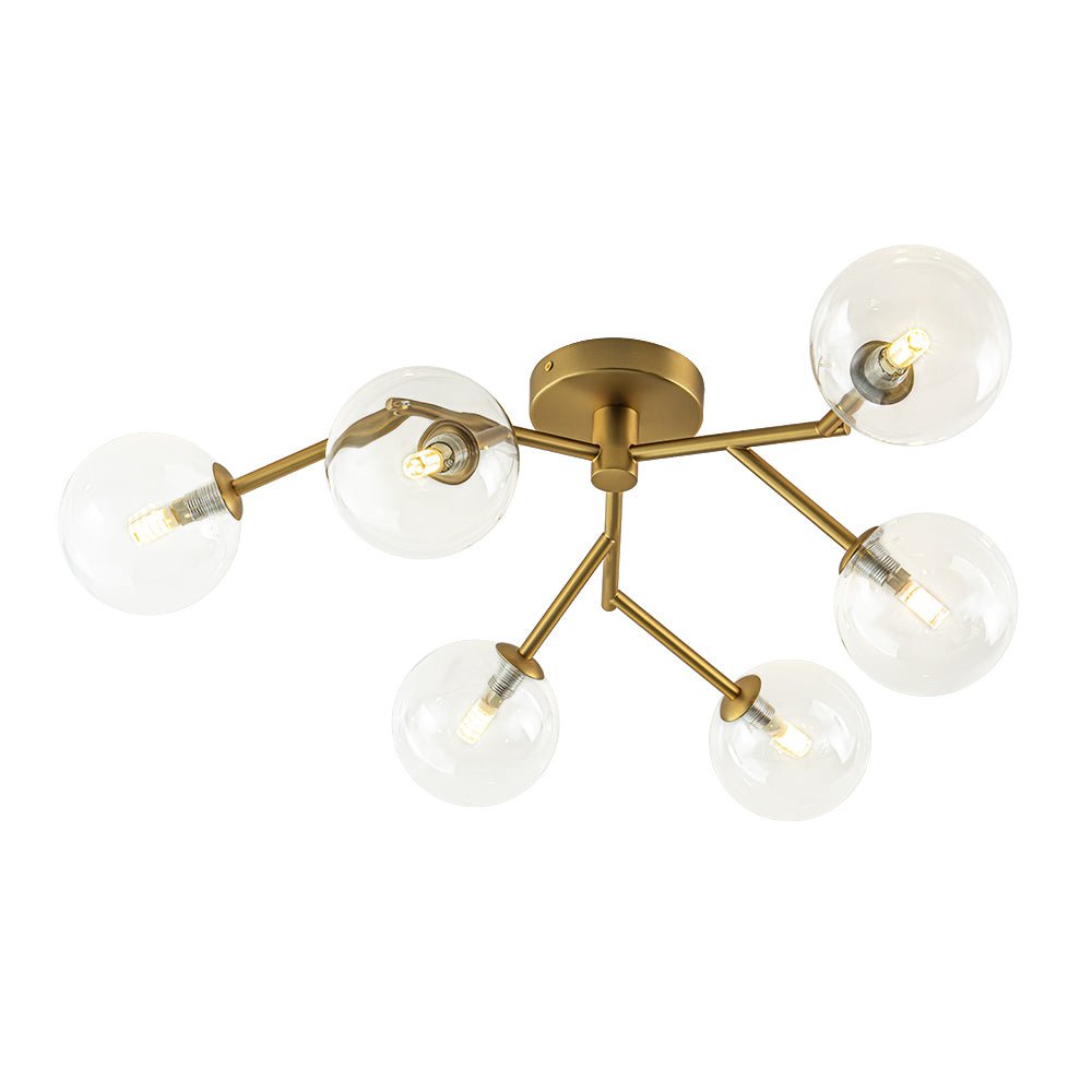 Norduva Funky Branch Style Glass Semi Flush Mount Ceiling Light