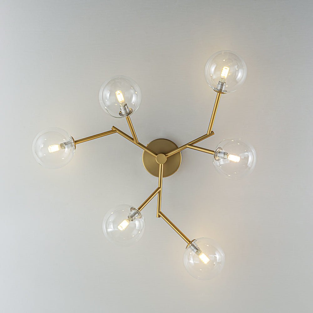 Norduva Funky Branch Style Glass Semi Flush Mount Ceiling Light