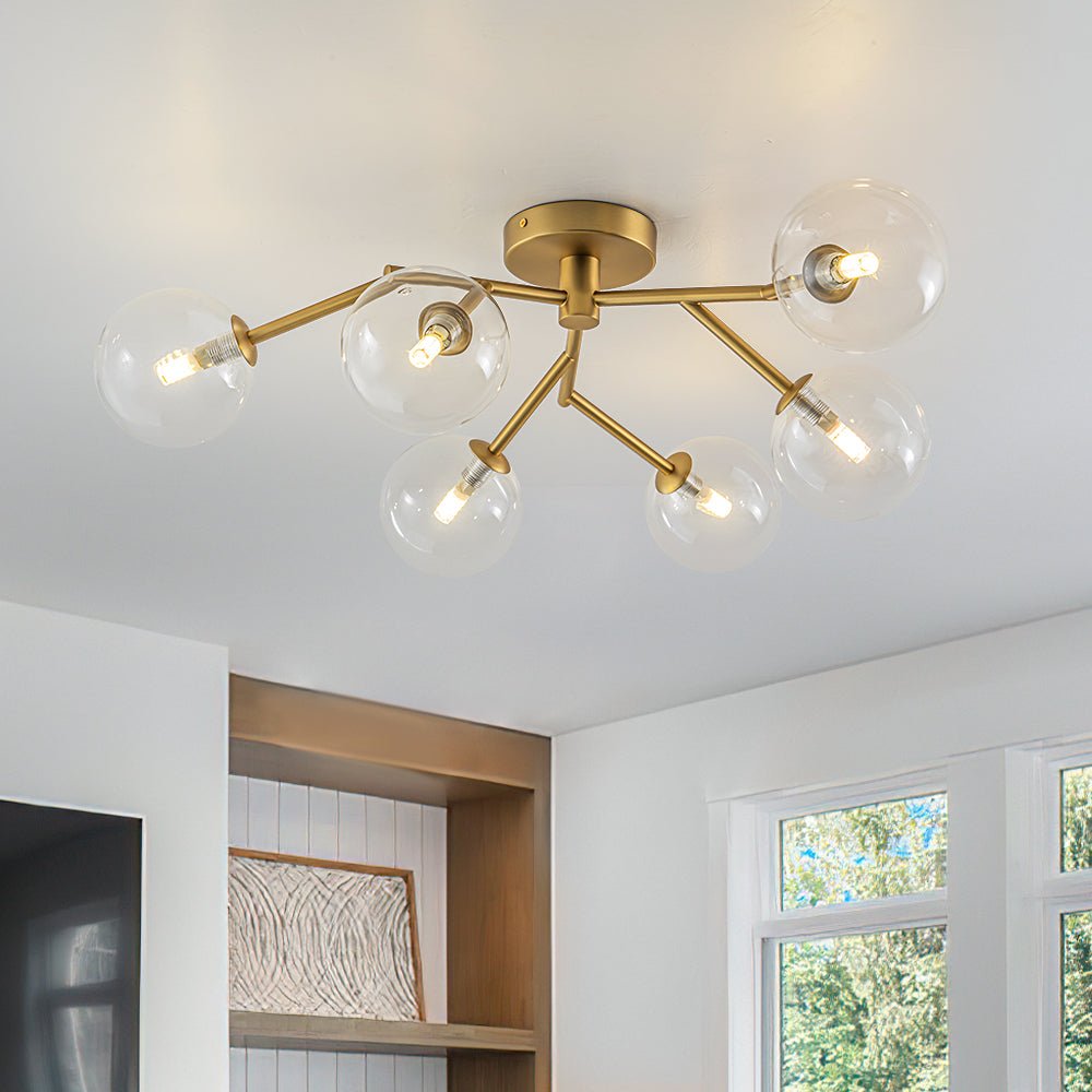 Norduva Funky Branch Style Glass Semi Flush Mount Ceiling Light