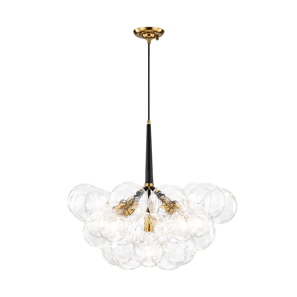 Alvuvum Funky Cluster Faceted Clear Glass Chandelier - Lamp Copper