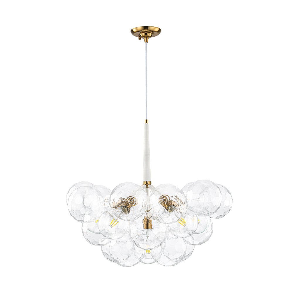 Alvuvum Funky Cluster Faceted Clear Glass Chandelier - Lamp Copper