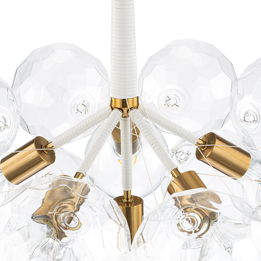 Alvuvum Funky Cluster Faceted Clear Glass Chandelier - Lamp Copper
