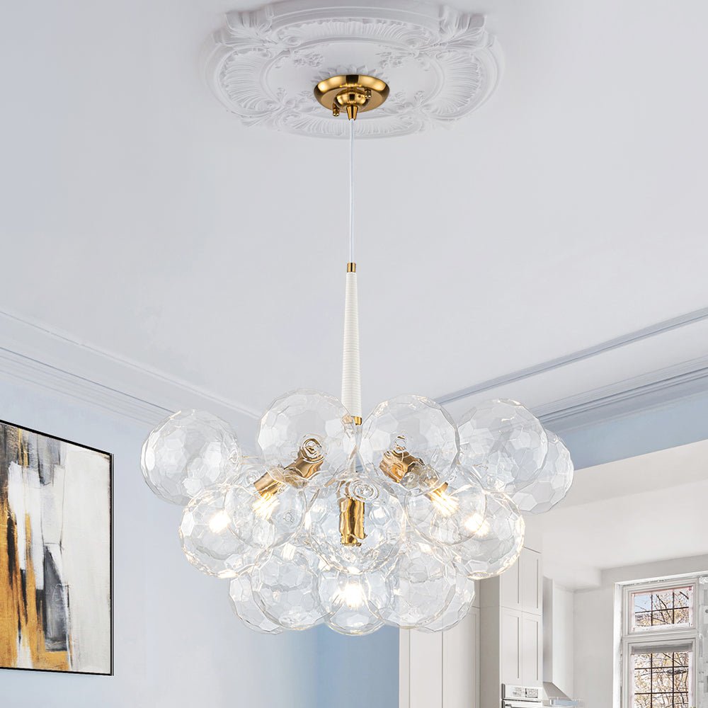 Alvuvum Funky Cluster Faceted Clear Glass Chandelier