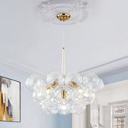 Alvuvum Funky Cluster Faceted Clear Glass Chandelier - Lamp Copper