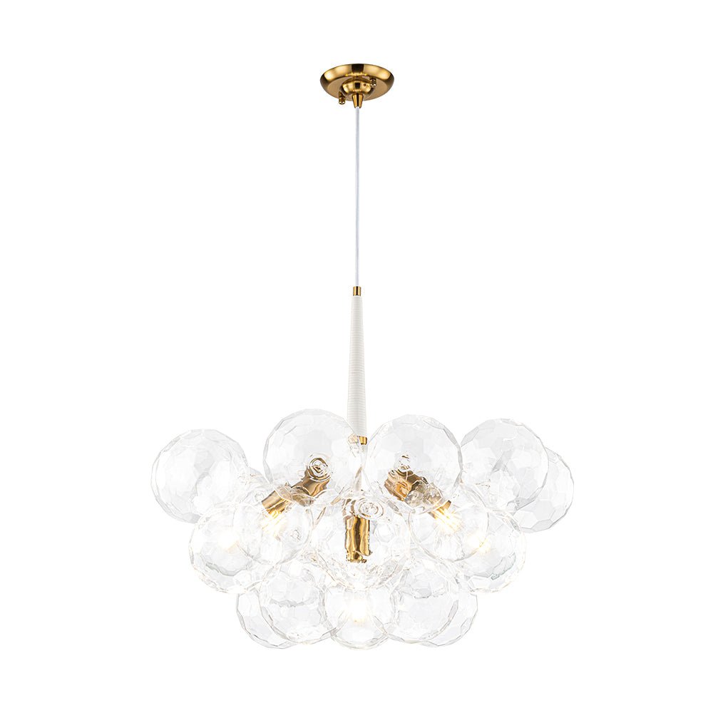 Alvuvum Funky Cluster Faceted Clear Glass Chandelier - Lamp Copper