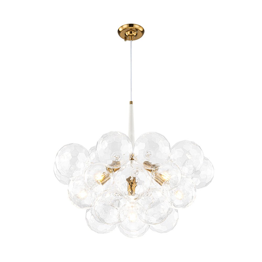 Alvuvum Funky Cluster Faceted Clear Glass Chandelier - Lamp Copper
