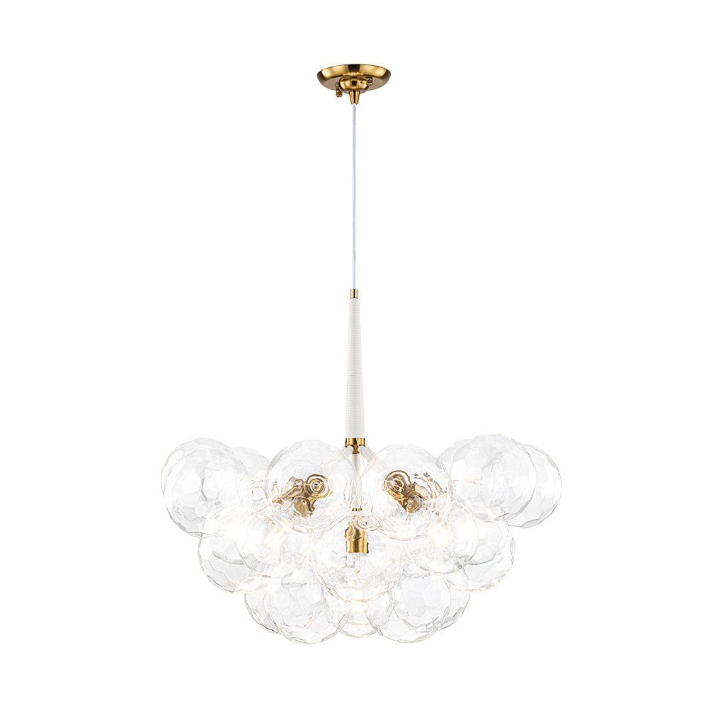 Alvuvum Funky Cluster Faceted Clear Glass Chandelier - Lamp Copper