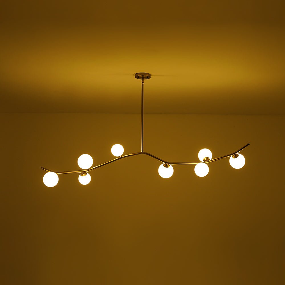 Eiriksd Funky Curved Linear Glass Chandelier