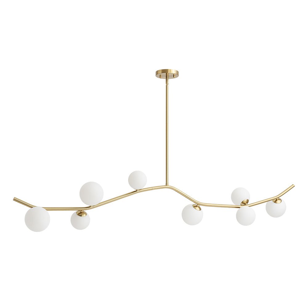 Eiriksd Funky Curved Linear Glass Chandelier