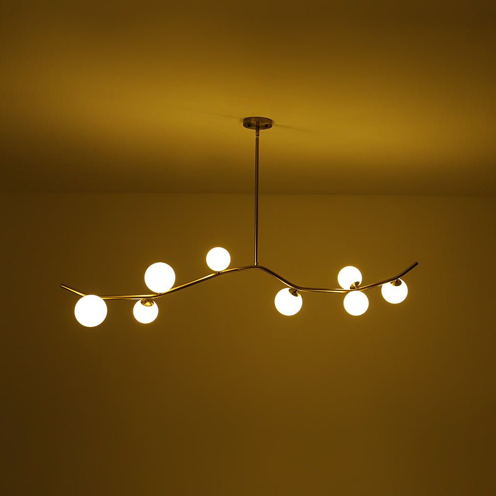 Eiriksd Funky Curved Linear Glass Chandelier