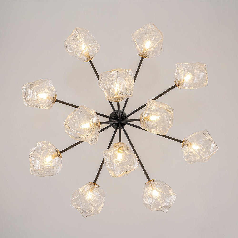 Norduvyr Funky Eclectic Frozen Icy Style Sputnik Metal Chandelier - Lamp Copper