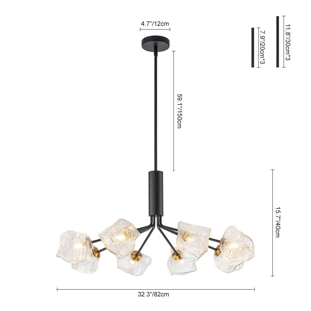 Norduvyr Funky Eclectic Frozen Icy Style Sputnik Metal Chandelier - Lamp Copper