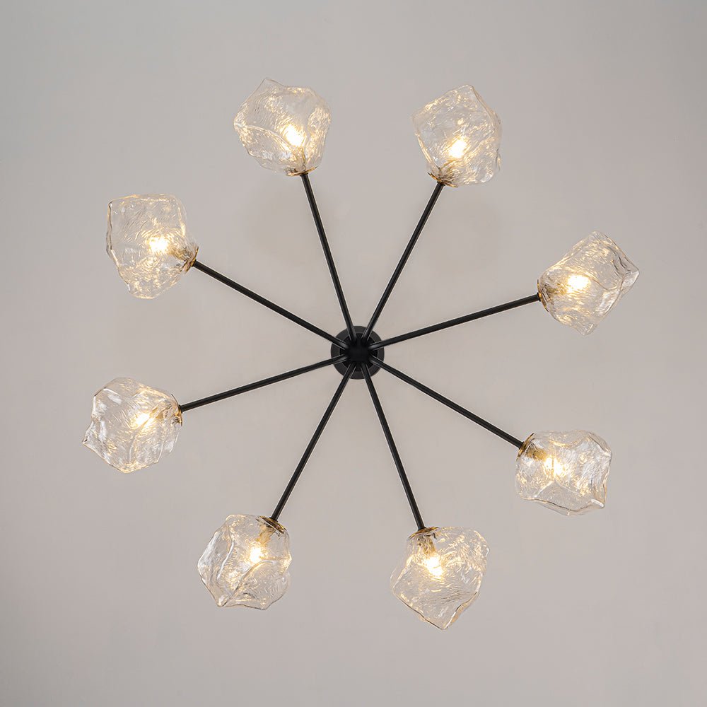 Norduvyr Funky Eclectic Frozen Icy Style Sputnik Metal Chandelier - Lamp Copper
