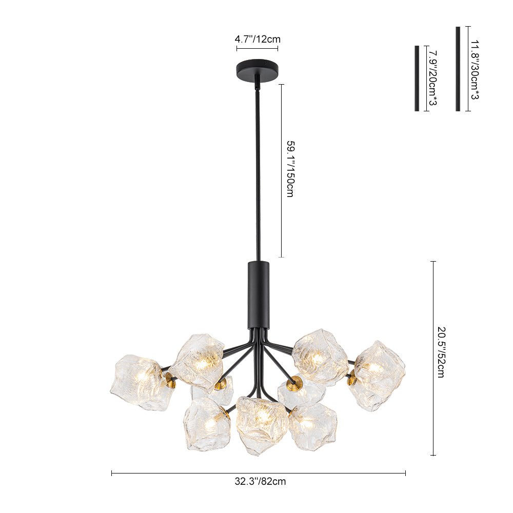 Norduvyr Funky Eclectic Frozen Icy Style Sputnik Metal Chandelier - Lamp Copper