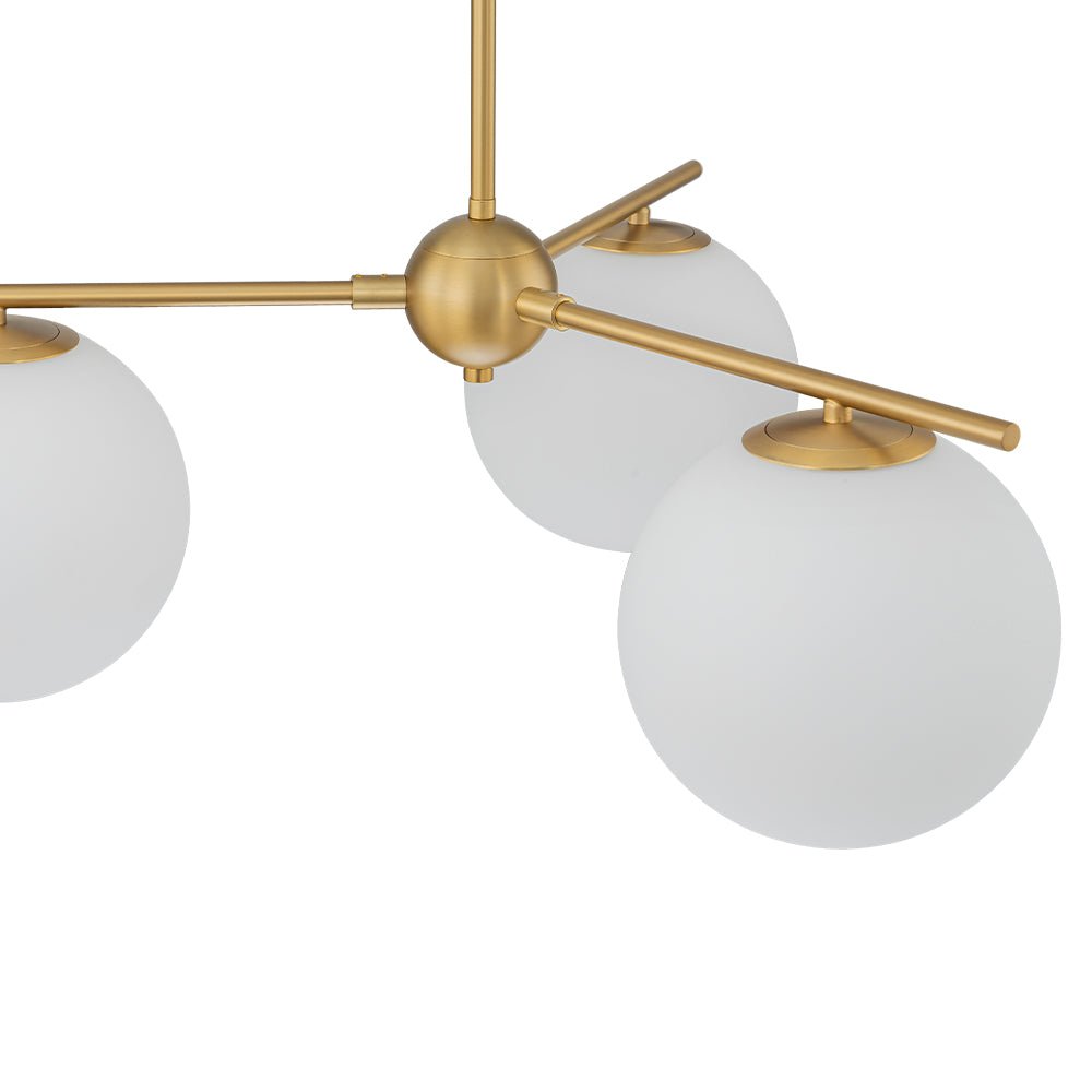 Ildvuva Funky Linear Sputnik Globe Tier Bubble Opal Glass Chandelier