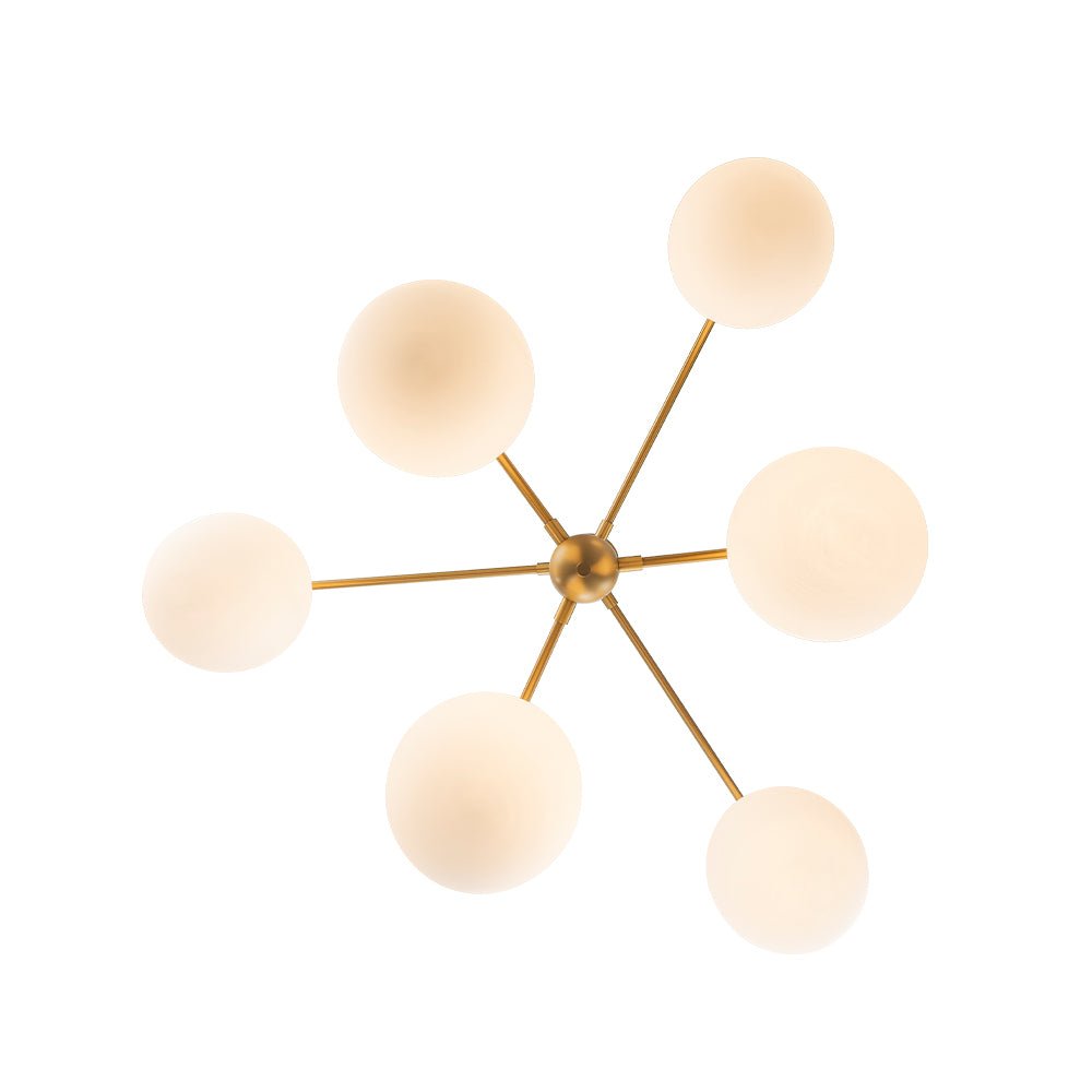Ildvuva Funky Linear Sputnik Globe Tier Bubble Opal Glass Chandelier