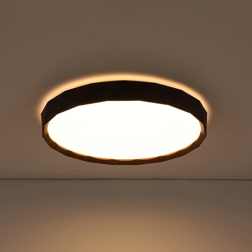 Ostara Geometric Style Wood Flush Mount Light
