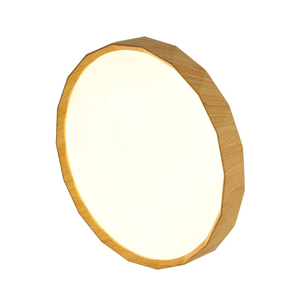 Ostara Geometric Style Wood Flush Mount Light