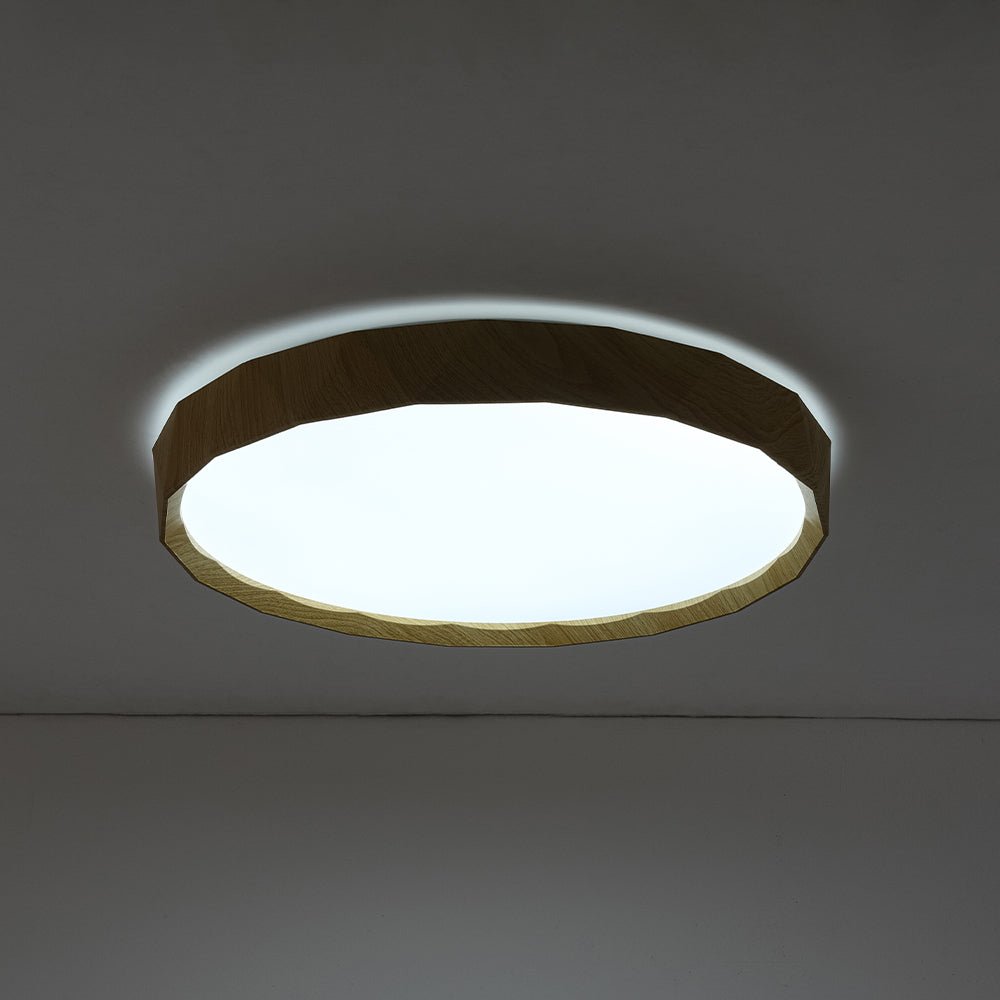 Ostara Geometric Style Wood Flush Mount Light