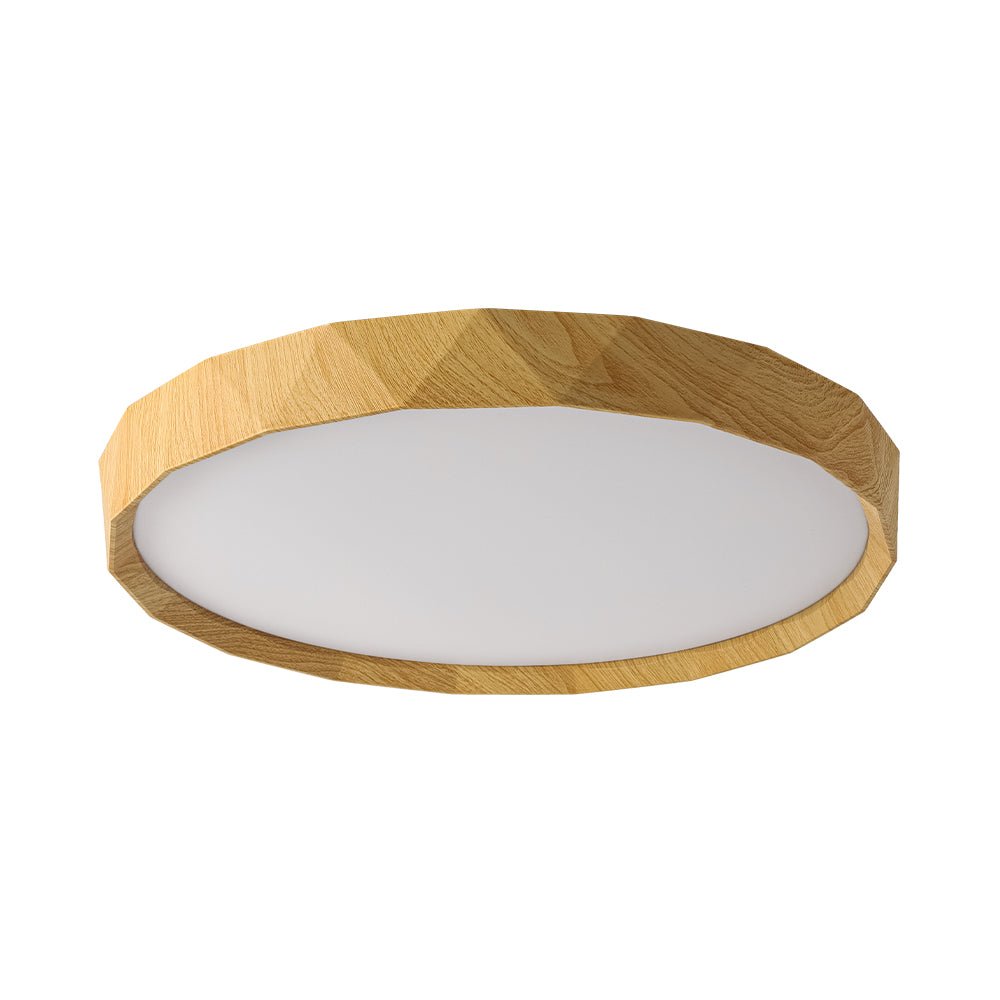 Ostara Geometric Style Wood Flush Mount Light