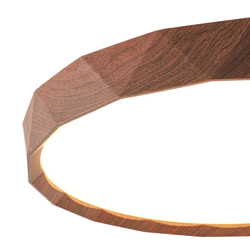 Ostara Geometric Style Wood Flush Mount Light