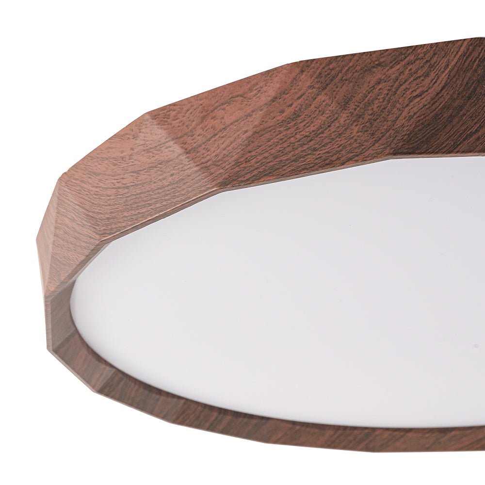 Ostara Geometric Style Wood Flush Mount Light