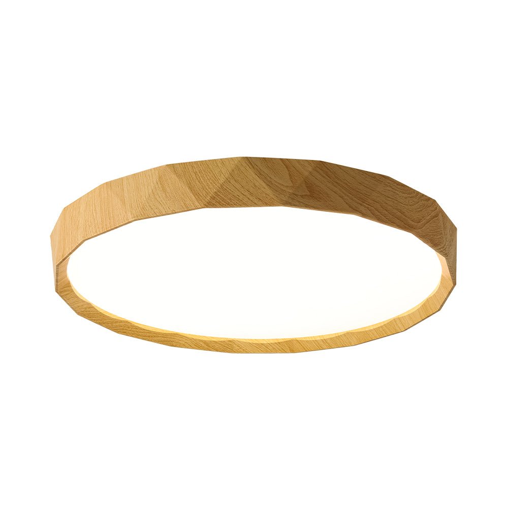 Ostara Geometric Style Wood Flush Mount Light