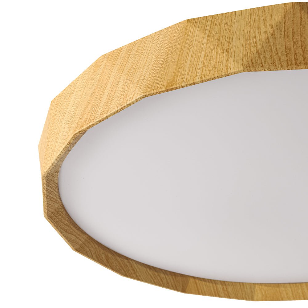 Ostara Geometric Style Wood Flush Mount Light