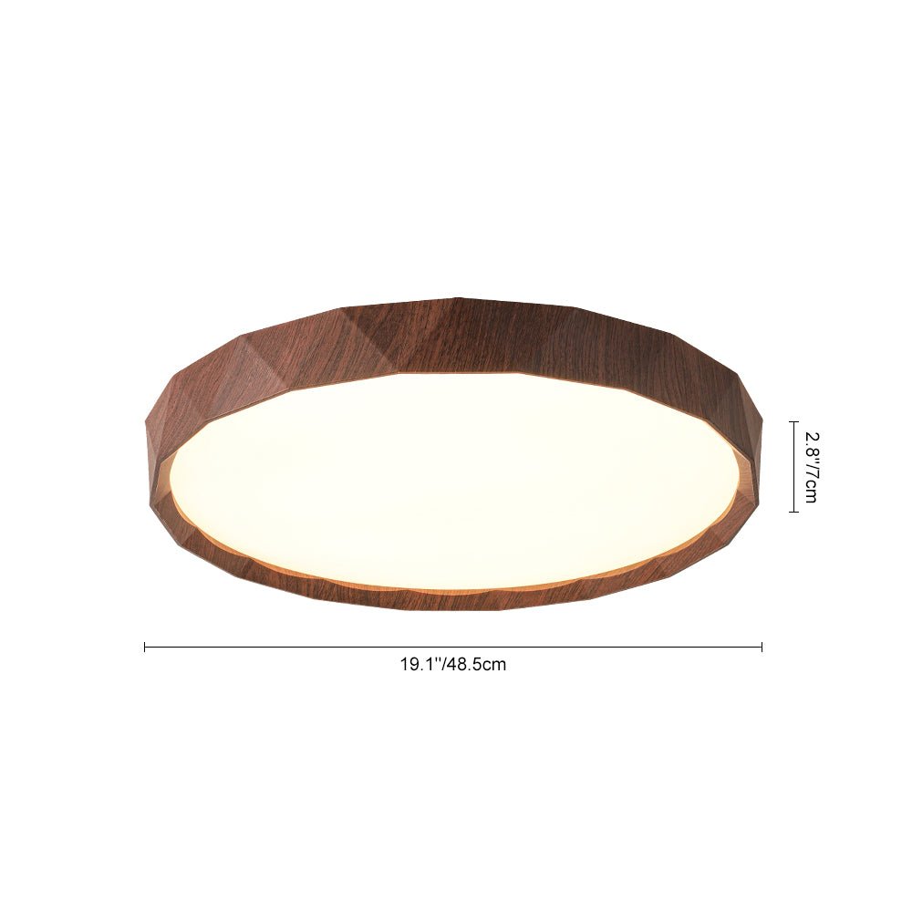 Ostara Geometric Style Wood Flush Mount Light