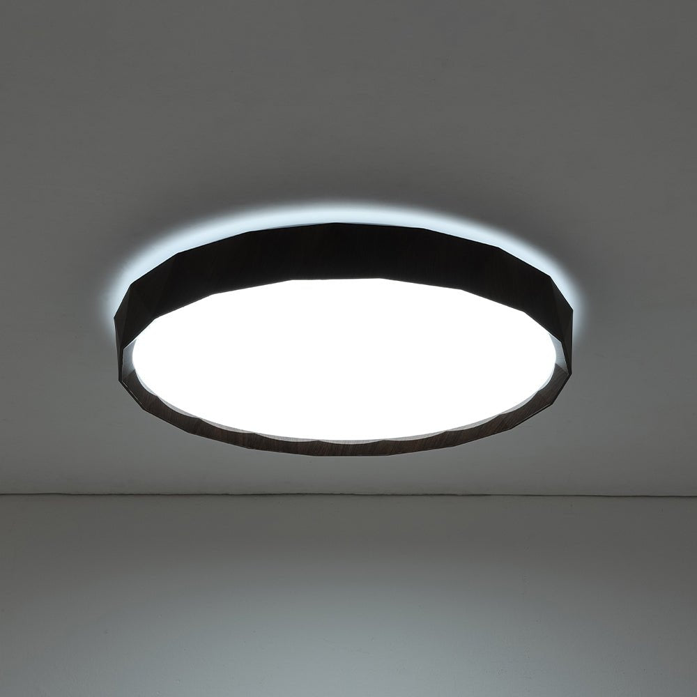 Ostara Geometric Style Wood Flush Mount Light