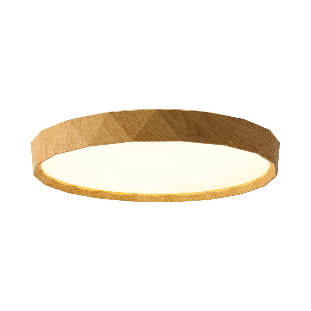 Ostara Geometric Style Wood Flush Mount Light