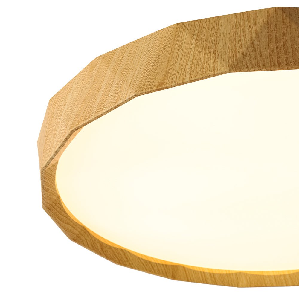 Ostara Geometric Style Wood Flush Mount Light