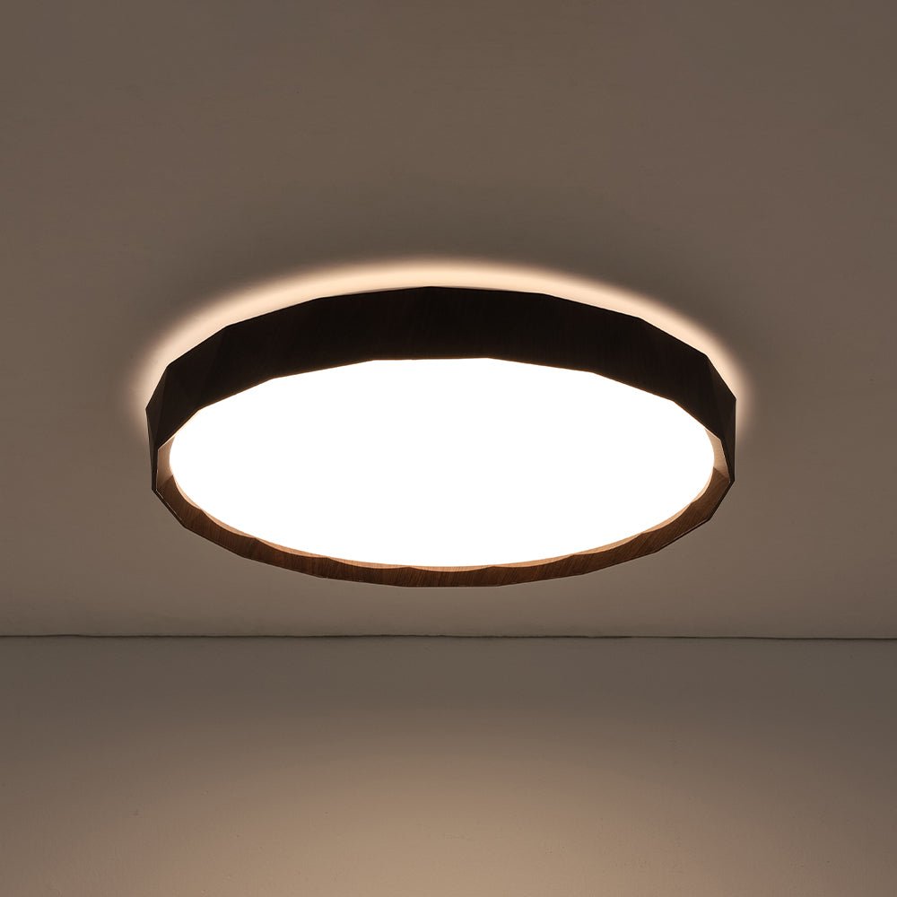 Ostara Geometric Style Wood Flush Mount Light