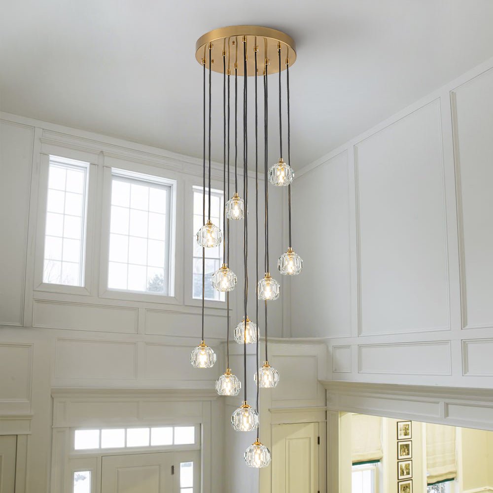 Zoruvyx Glam Cluster Cutting Crystal Pendant Chandelier