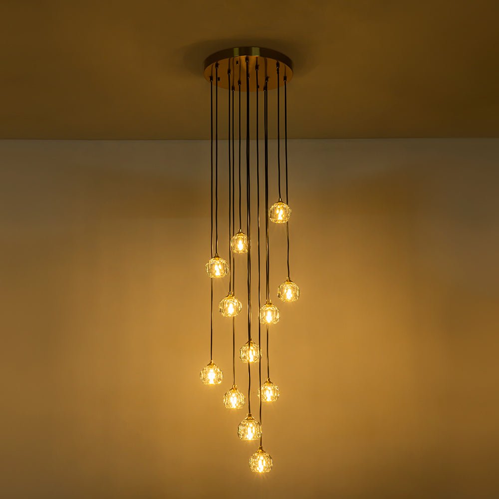 Zoruvyx Glam Cluster Cutting Crystal Pendant Chandelier