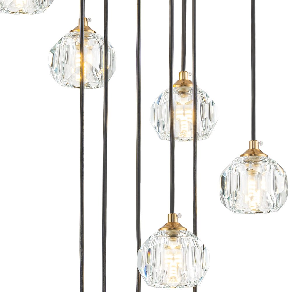 Zoruvyx Glam Cluster Cutting Crystal Pendant Chandelier