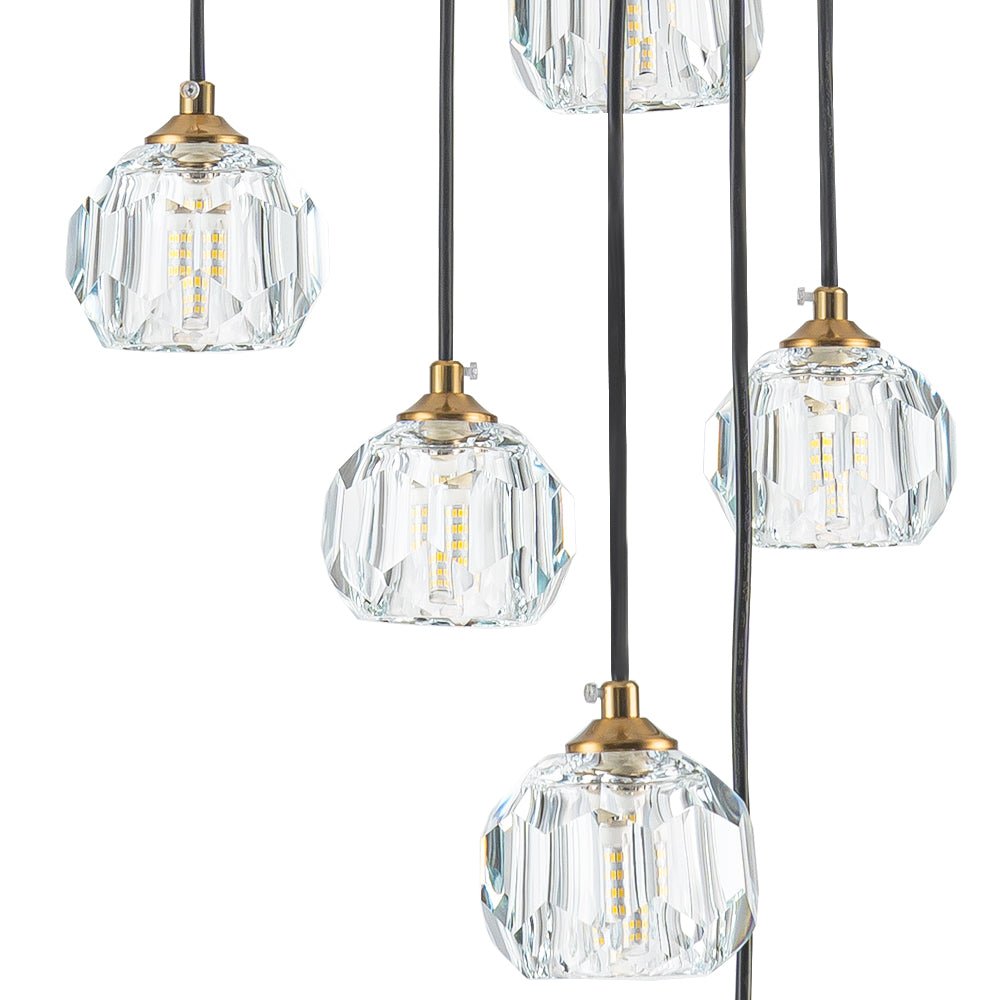 Zoruvyx Glam Cluster Cutting Crystal Pendant Chandelier