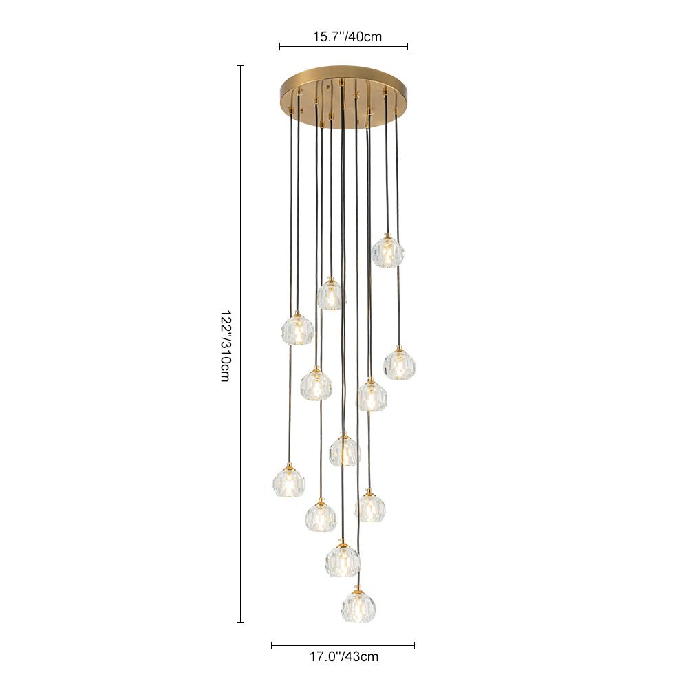 Zoruvyx Glam Cluster Cutting Crystal Pendant Chandelier