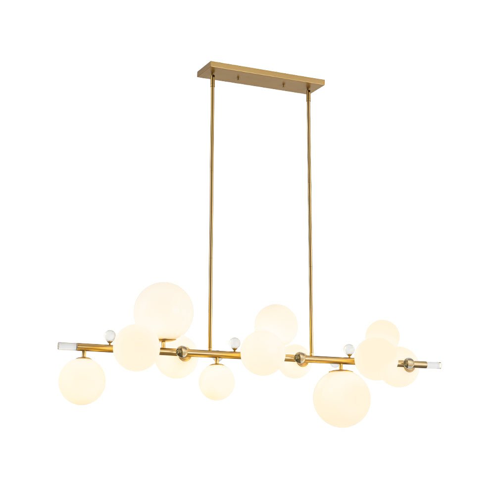 Sifunix Linear Shine Opal Glass Chandelier - Lamp Copper