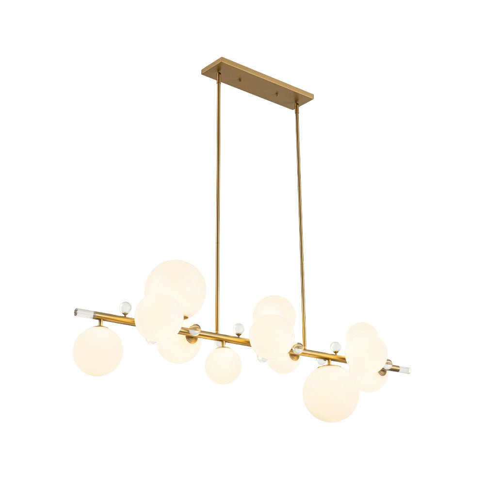 Sifunix Linear Shine Opal Glass Chandelier - Lamp Copper