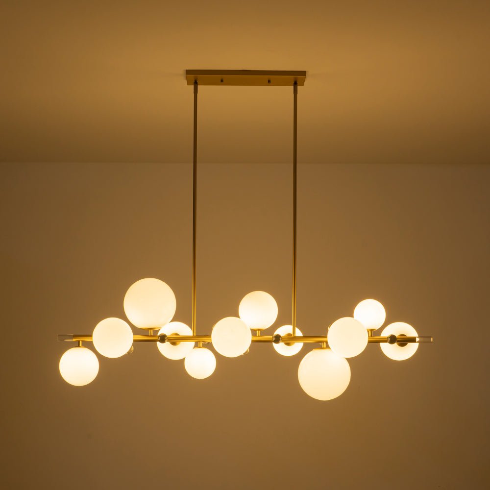 Sifunix Linear Shine Opal Glass Chandelier - Lamp Copper