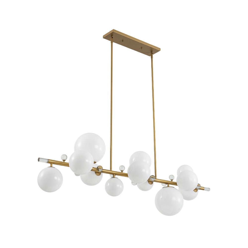 Sifunix Linear Shine Opal Glass Chandelier - Lamp Copper