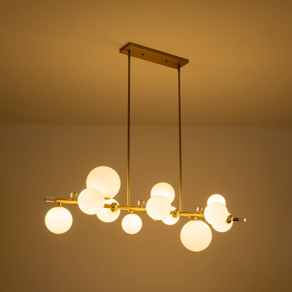 Sifunix Linear Shine Opal Glass Chandelier - Lamp Copper